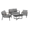 Zestaw Meble Ogrodowe Aluminiowe Sofa Dwa Fotele Stolik 201458